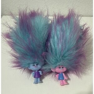 Dreamworks Trolls Hair Fuzzy Huggers Slap Bracelet 2 Pcs Pink Poppy Blue Branch‎